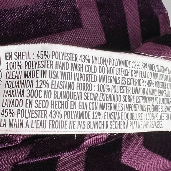 Forever 21+ 1X Womens Burgundy Chevron Print Dress With 3/4 Sleeves Casual - Picture 6 of 7